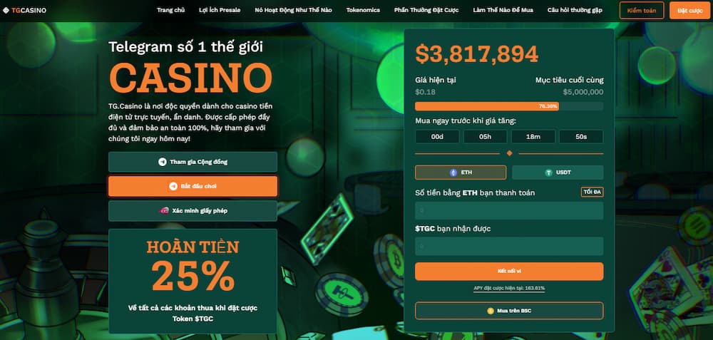 TG.Casino - tiền điện tử mới ra mắt