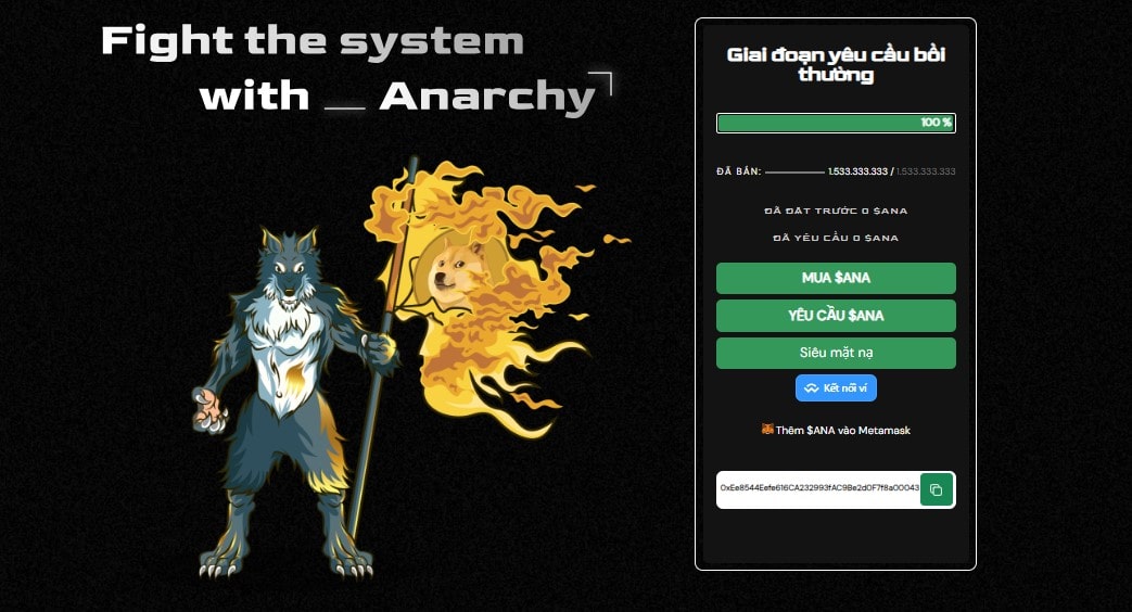 Anarchy Coin- presale tiền điện tử
