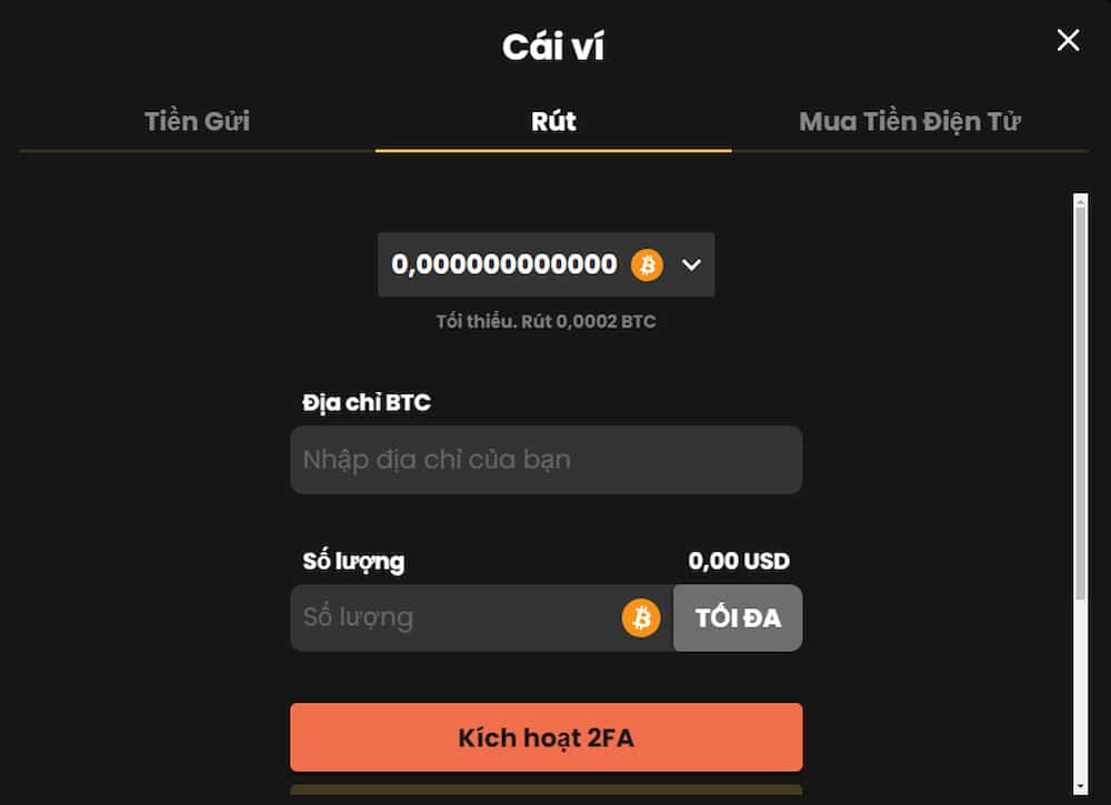 Cách rút tiền Bitcoin từ sòng bạc crypto về ví Bitcoin của bạn